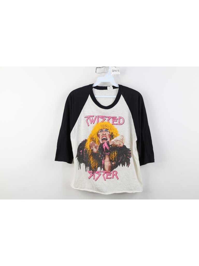 Vtg 80s Womens M 1984 Stay Hungry Tour Twisted Sister Band Raglan T-Shirt Usa